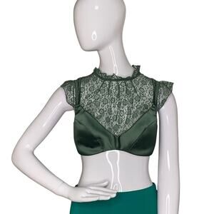 Victoria's Secret NWT Dream Angels Floral Lace High-Neck Satin Lace Bra 34DD